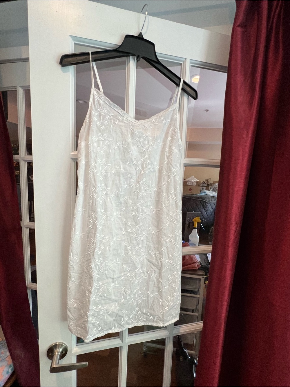 The White Company Ivory Embroidered Silk Slip